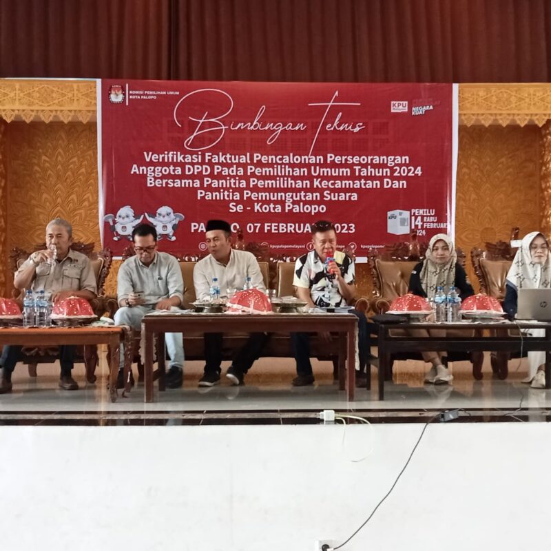 Verifikasi Faktual Calon Anggota DPD, KPU Palopo Bimtek PPK dan PPS