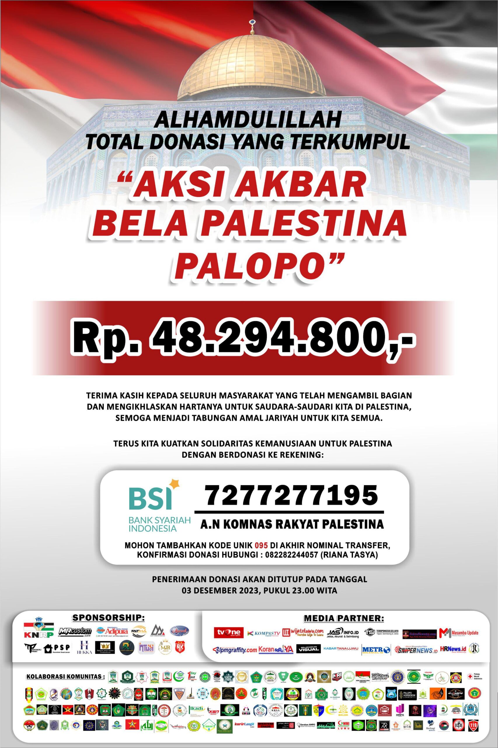 Aksi Bela Palestina Palopo, Berhasil Kumpulkan Donasi 48 Juta Lebih