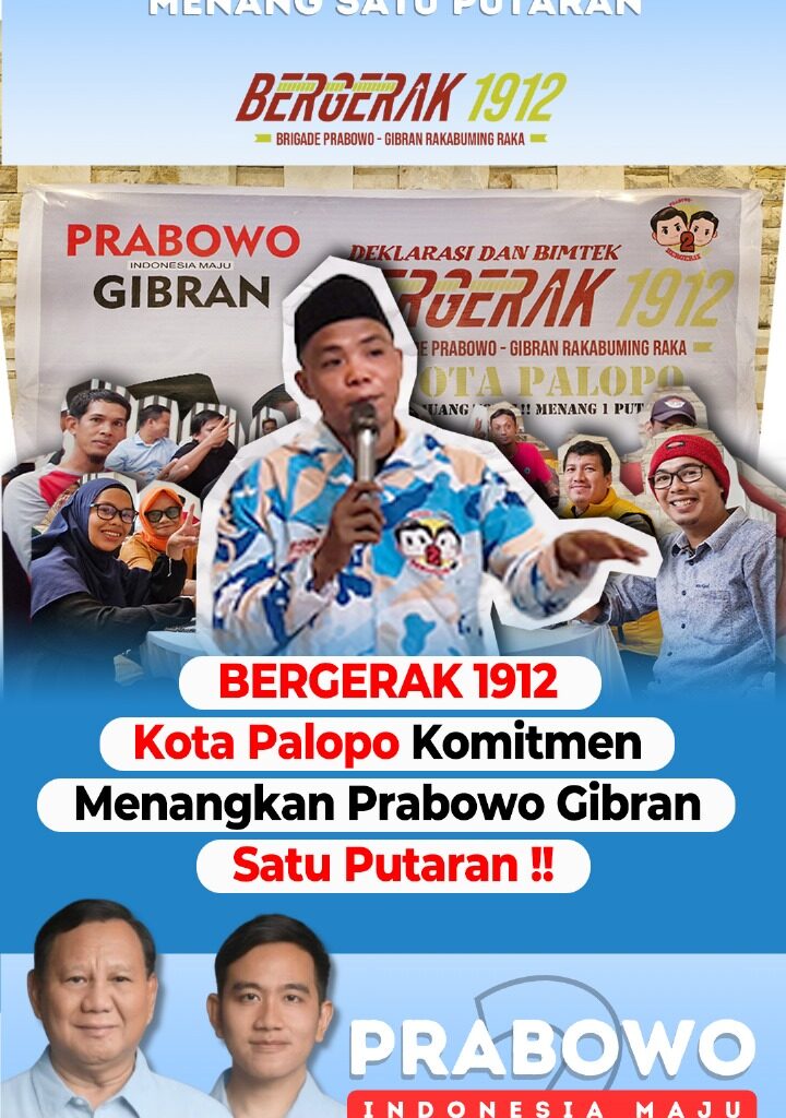 Optimistis Menang Satu Putaran, Relawan Bergerak 1912 Sebut Palopo Lumbung Suara Prabowo-Gibran