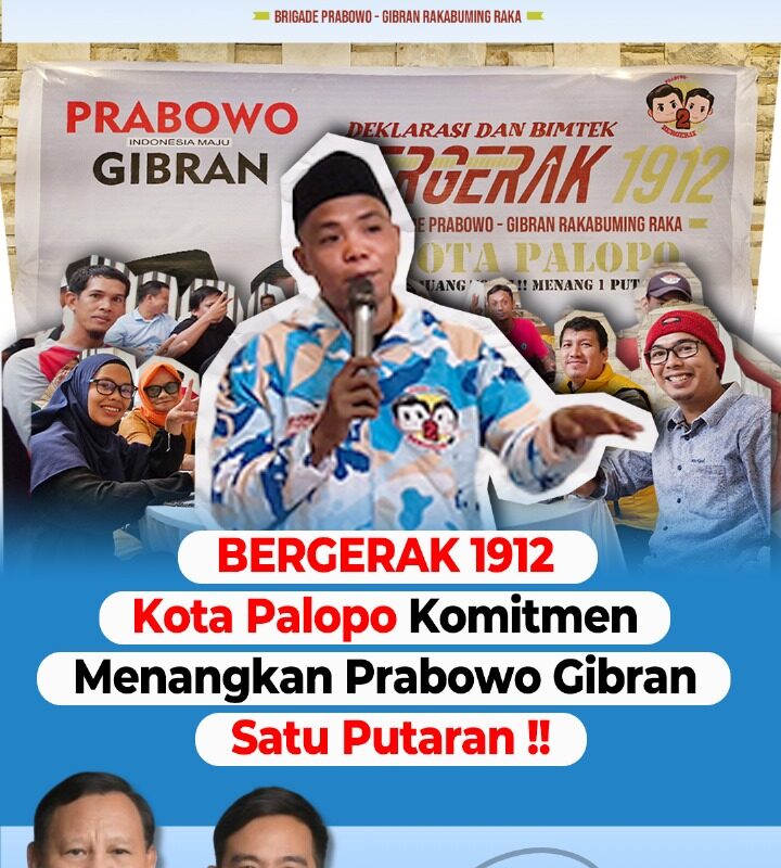 Optimistis Menang Satu Putaran, Relawan Bergerak 1912 Sebut Palopo Lumbung Suara Prabowo-Gibran