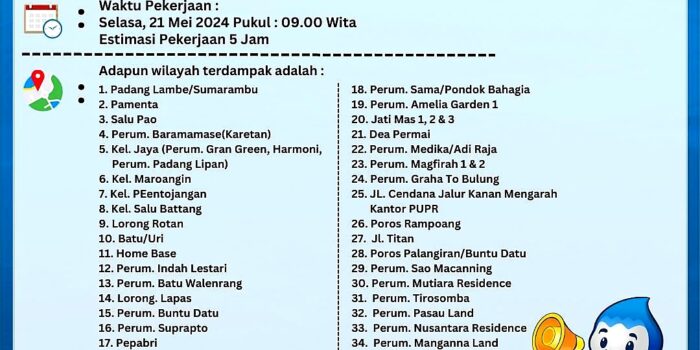 Perumda-TM Akan Lakukan Pencucian WTP pada IPAM Batupapan