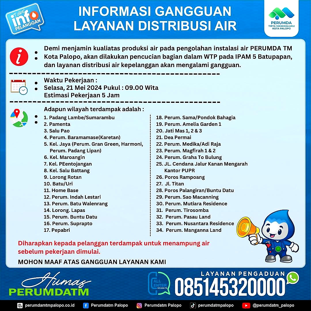 Perumda-TM Akan Lakukan Pencucian WTP pada IPAM Batupapan