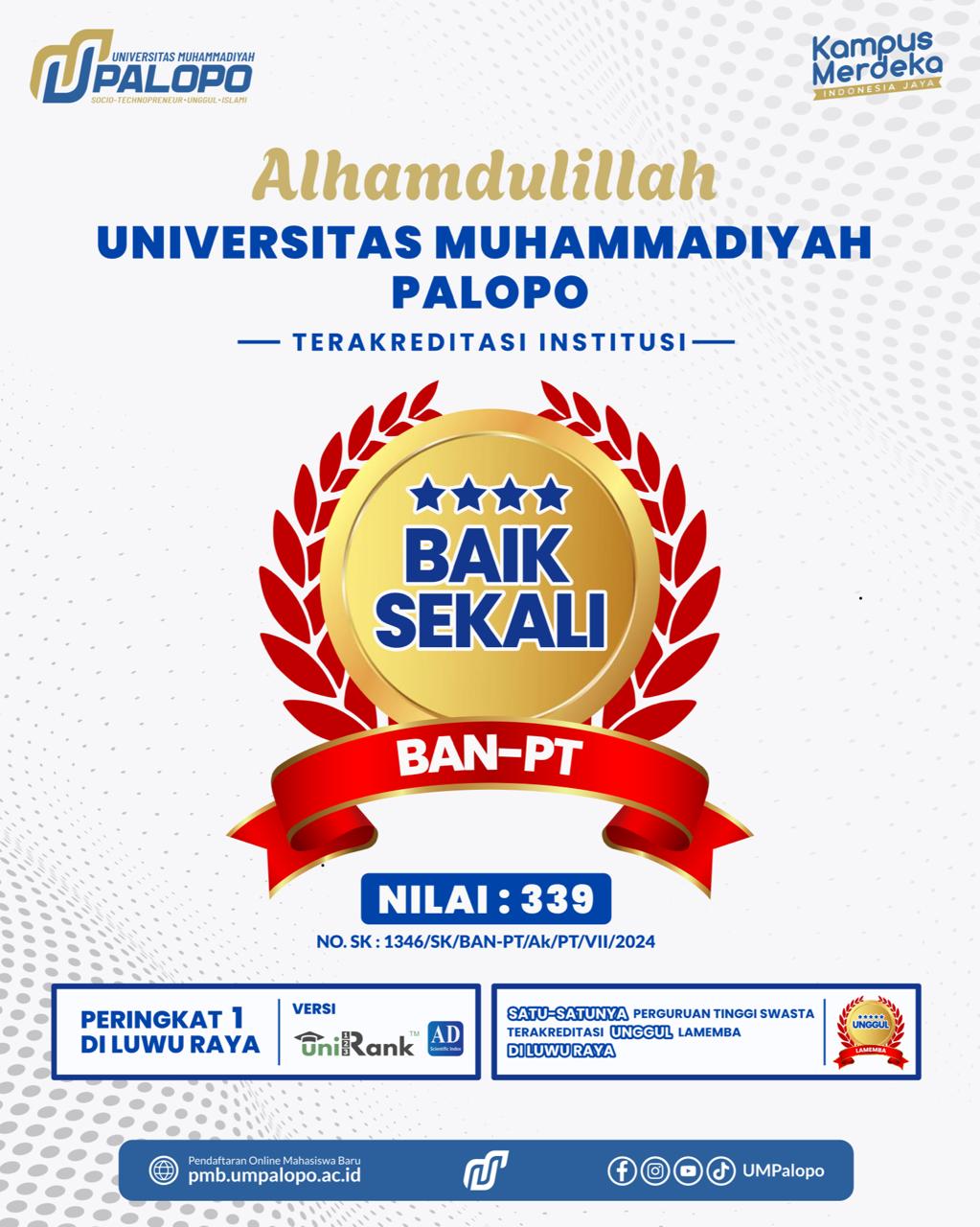 AIPT UMPalopo Raih Akreditasi Baik Sekali dari BAN-PT