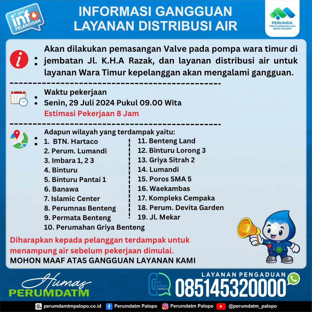 Pasang Valve Pada Pompa Wara Timur, Perumda-TM Imbau Warga Tampung Air