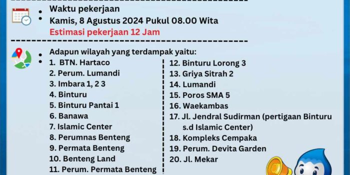 PAM-TM Akan Lakukan pengerjaan Pipa Bocor di Jalan Akhmad Razak