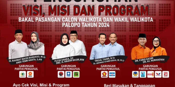 KPU Palopo Umumkan Visi, Misi dan Program Kerja Bakal Pasangan Calon