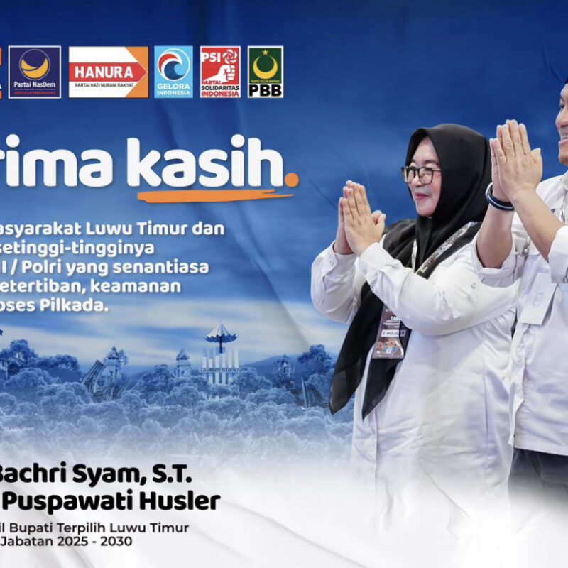 KPU Tetapkan IBAS-Puspa Sebagai Bupati dan Wakil Bupati Lutim 2025-2030