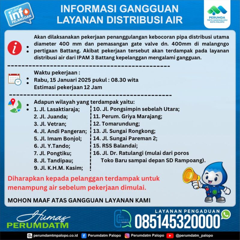 Perumda-TM Lakukan Penggantian Gate Valve dan Perbaiki Pipa Bocor, Distribusi Air Terganggu
