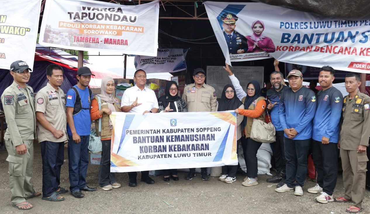 Korban Kebakaran Sorowako Terima Bantuan dari Pemkab Soppeng