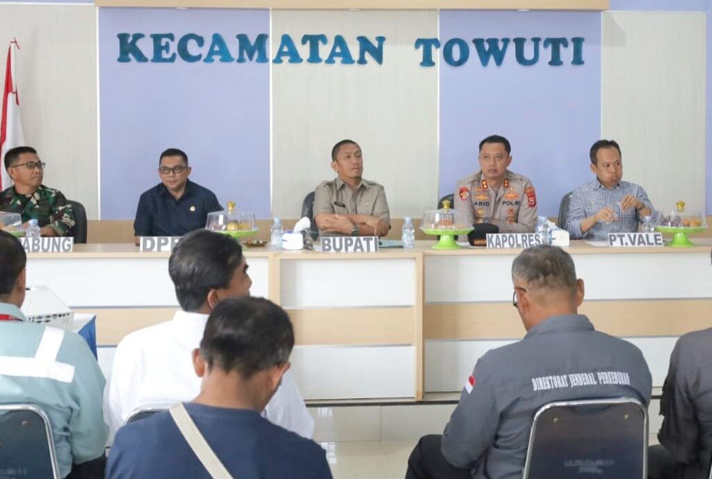 Bupati Lutim Pimpin Rakor Penanganan Pipa PT, Vale yang Bocor