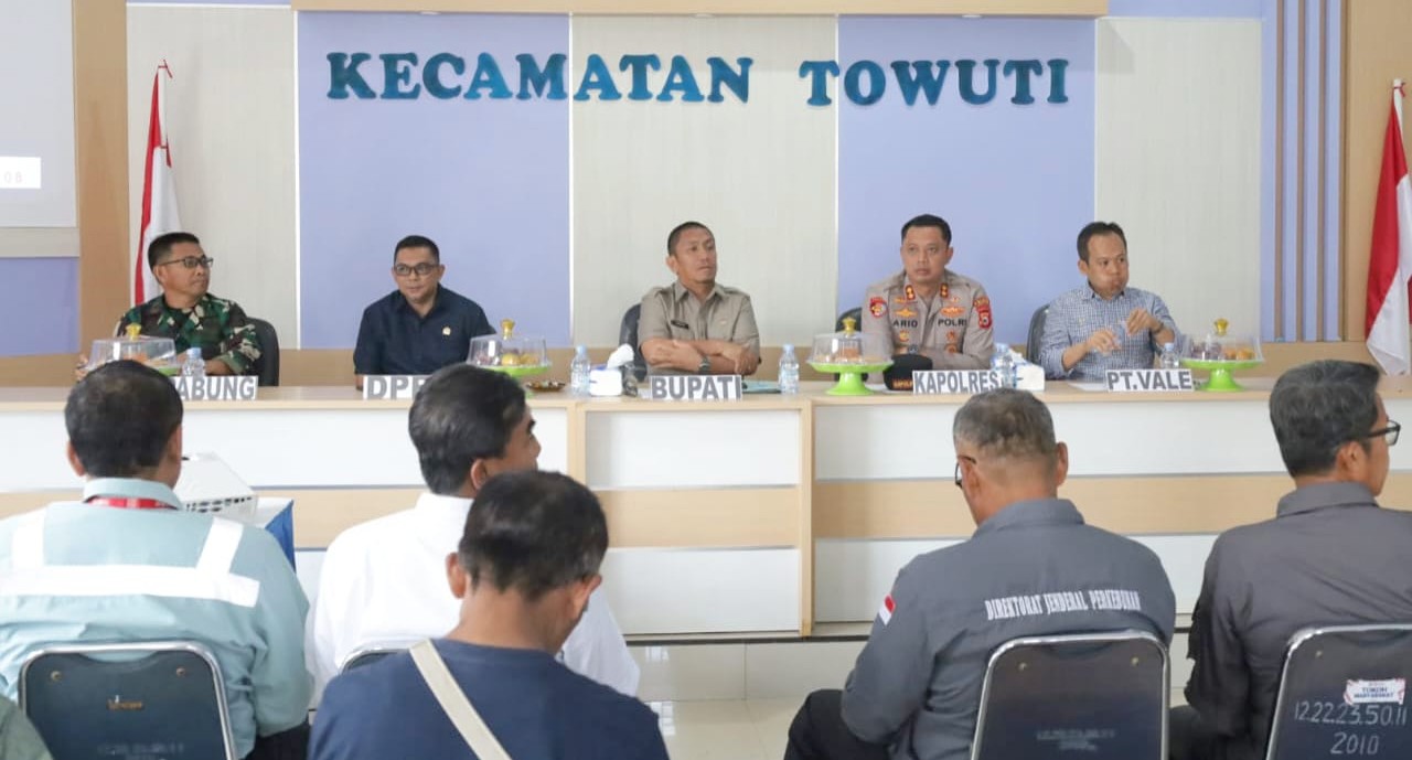 Bupati Lutim Pimpin Rakor Penanganan Pipa PT, Vale yang Bocor