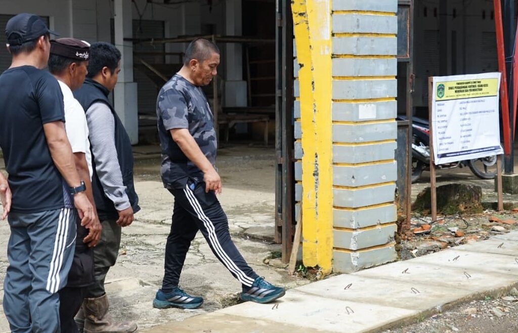 Pantau Pengerjaan Drainase Pasar Malili, Irwan: Jaga Estetika