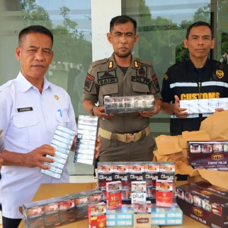Satpol PP dan Bea Cukai Lutim Sista Ribuan Batang Rokok Ilegal