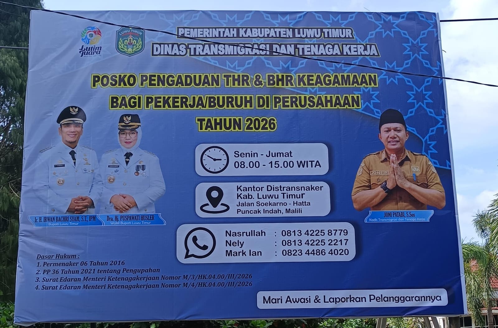 Pastikan THR Dibayar Tepat Waktu, Pemkab Luwu Timur Bentuk Posko Pengaduan