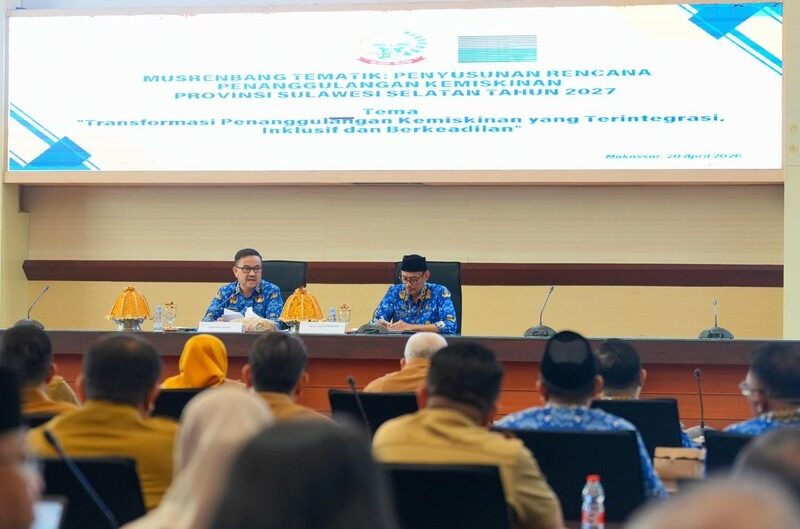 Musrenbang Tematik Digelar, Sekda Sulsel Fokus Tekan Kemiskinan dan Kesenjangan