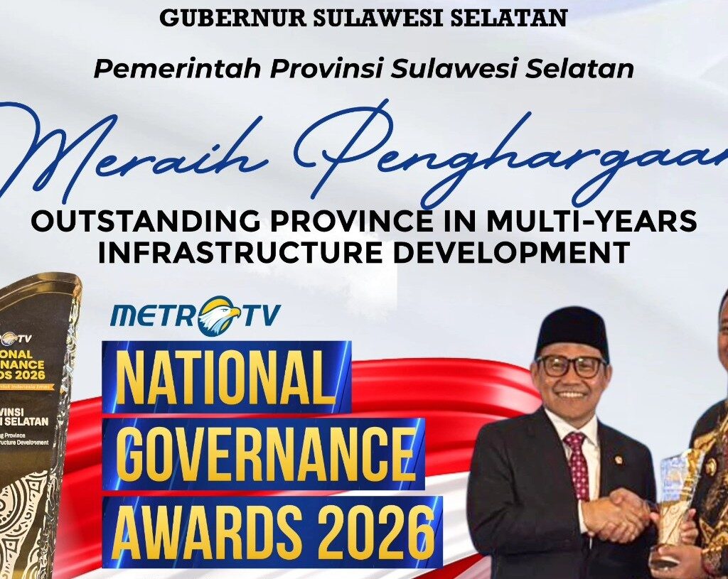 Jalankan Program Multiyears Rp3,7 Triliun, Sulsel Raih Penghargaan Nasional