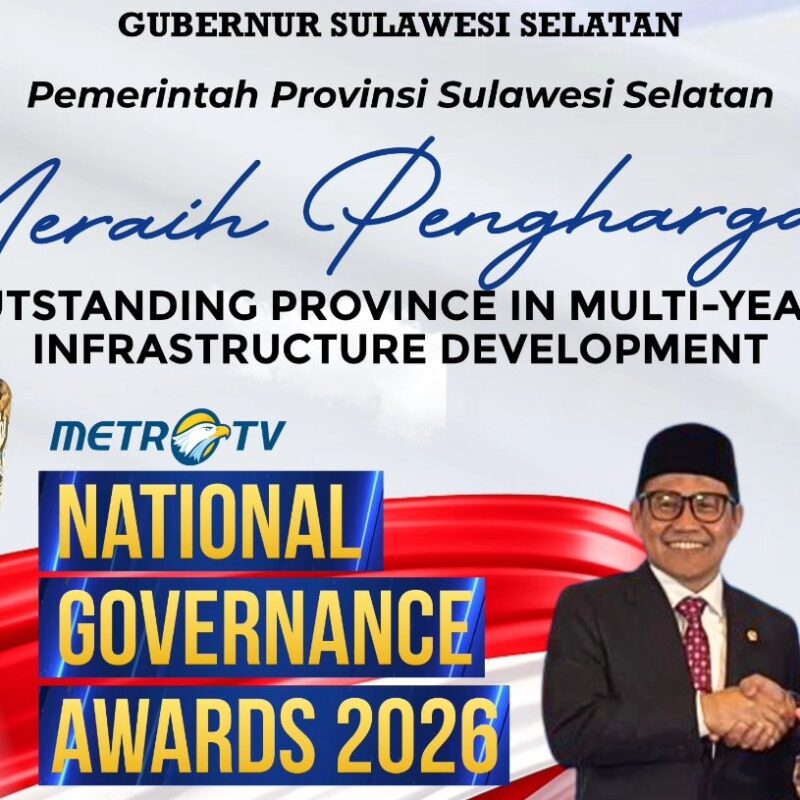 Program Multiyears Rp3,7 Triliun, Sulsel Raih Penghargaan Nasional