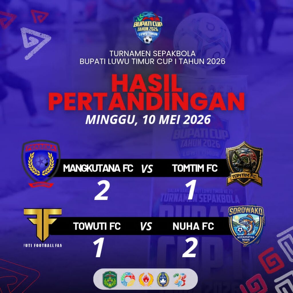Bupati Lutim Cup I 2026 Sajikan Laga Menarik, Mangkutana dan Nuha FC Tampil Efektif
