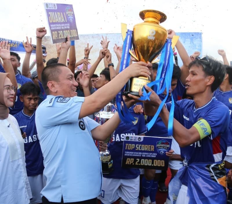 Gaswo Wotu Juara Turnamen Sepakbola Bupati Lutim Cup