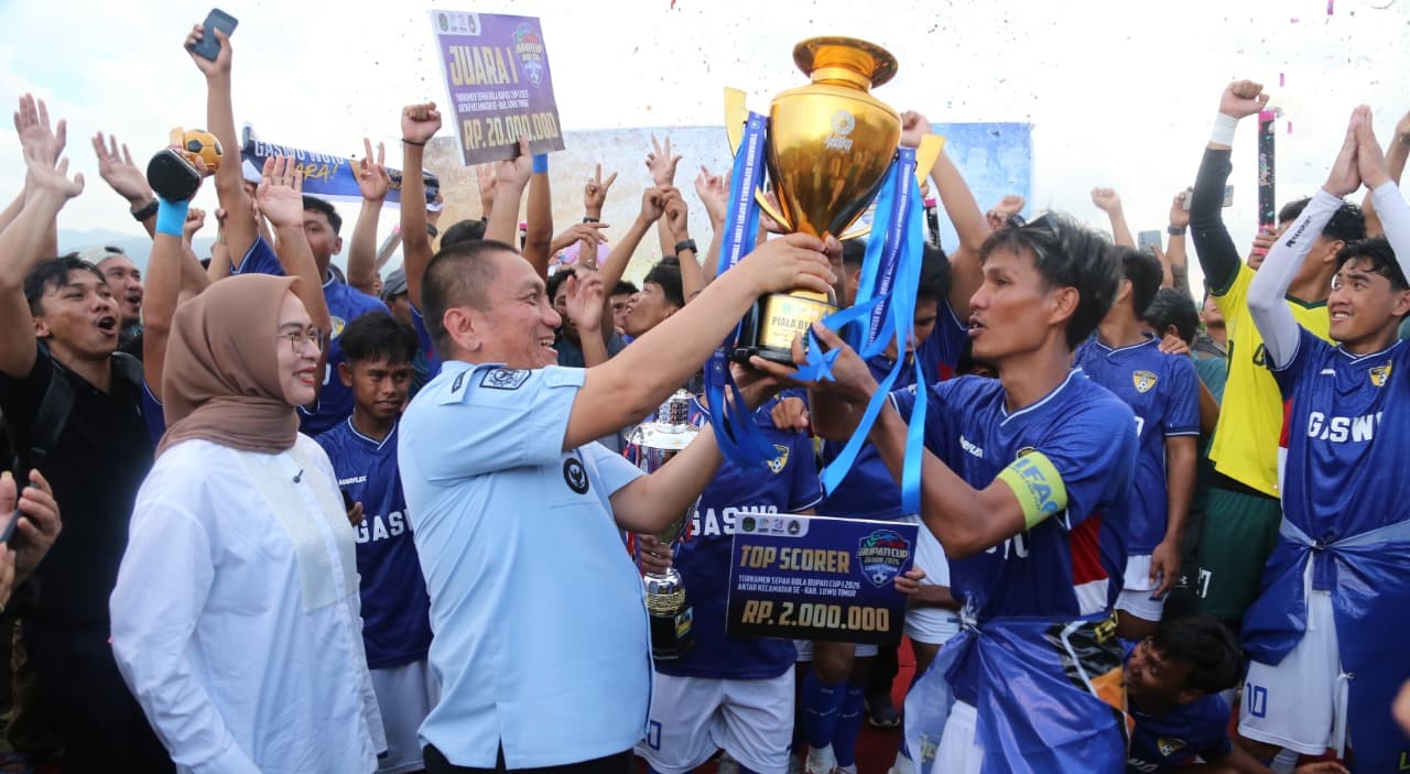 Gaswo Wotu Juara Turnamen Sepakbola Bupati Lutim Cup