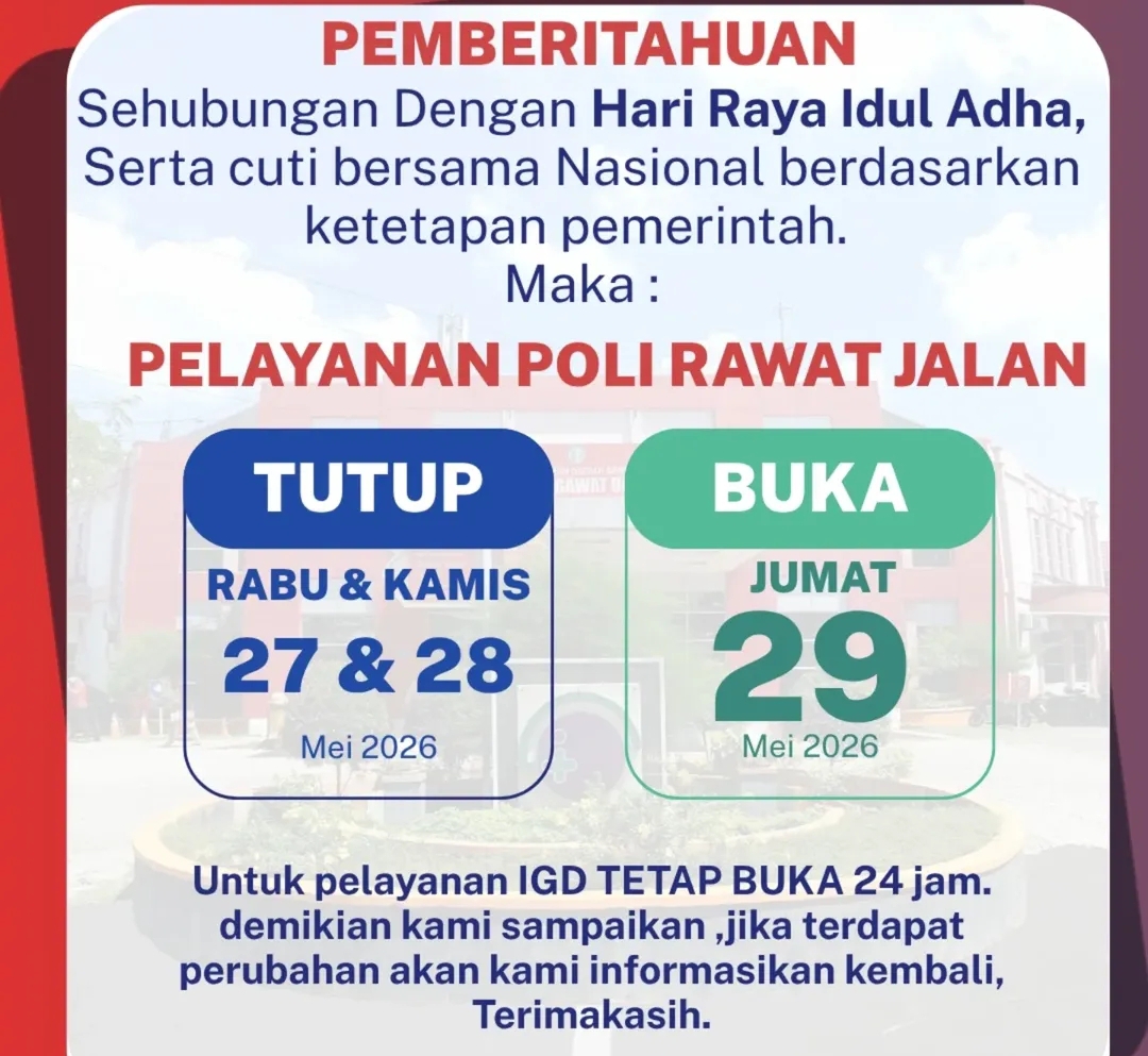 Cuti Lebaran Idul Adha, Layanan Rawat Jalan RSUD Sawerigading Tutup Sementara