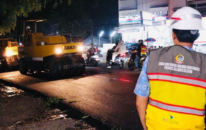 Pengaspalan Dikebut Malam Hari, Pemprov Sulsel Targetkan Keluhan Debu Warga Teratasi