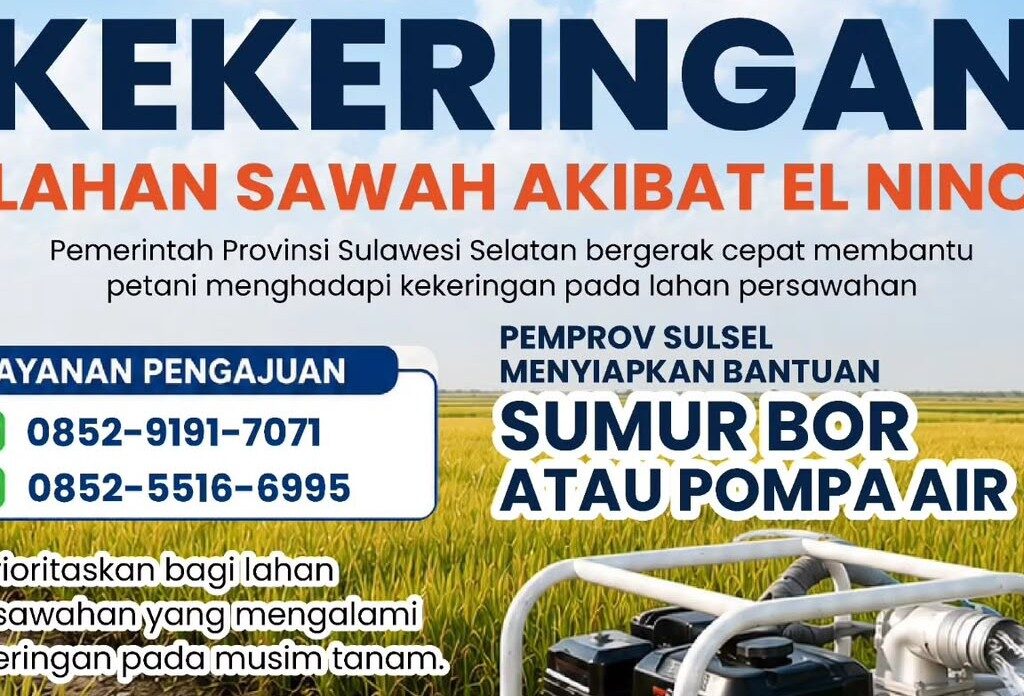 Hadapi Ancaman Kekeringan, Ini Langkah Cepat Penanganan Pemprov Sulsel