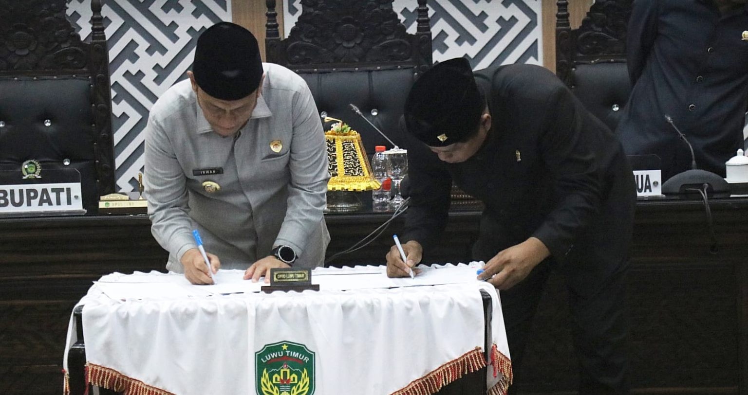 Bupati dan Ketua DPRD Lutim Tandatangani Kesepakatan Perubahan KUA-PPAS 2026