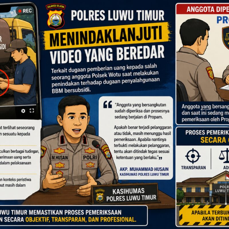 Polres Lutim Periksa Anggota Polsek Wotu Terkait Video Dugaan Penerimaan Uang Polres Lutim Periksa Anggota Polsek Wotu Terkait Video Dugaan Penerimaan Uang