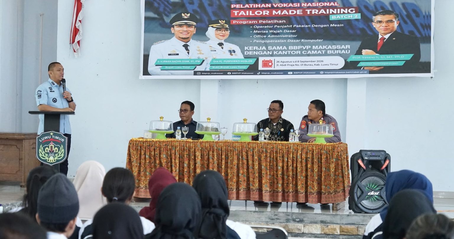 Buka TMT di Burau, Bupati Lutim Dorong Peserta Ubah Keterampilan Jadi Peluang Usaha