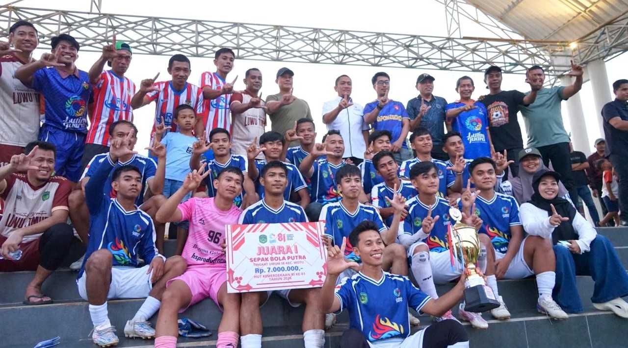 Bupati Lutim Tutup Turnamen Sepak Bola Wotu, Bawalipu Back to Back Juara